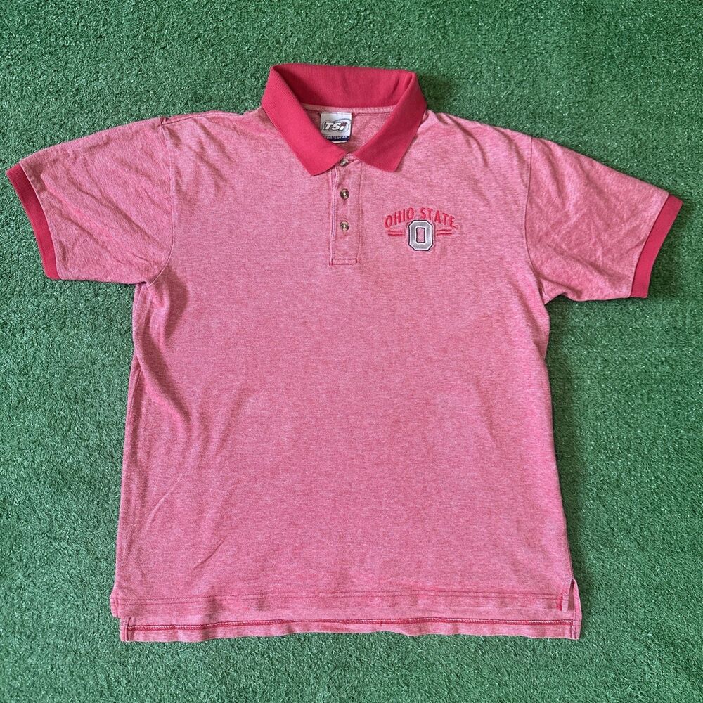 Vintage Ohio State Buckeyes Polo Shirt Men’s Large Red Embroidered Y2K OSU